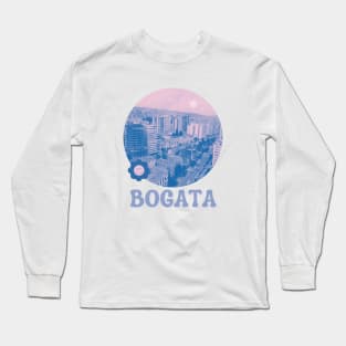 Pink Flower Power Funky Bogata Columbia Long Sleeve T-Shirt